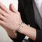 Trendy Stainless Steel Cross Woven Single Circle Cowhide Rope Leather Bracelet Wholesale Accessories