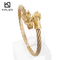 Trendy Open Cuff Bangle Punk Dragon Head Tail Stainless Steel Men's Bracelet