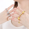 Simple Heart-Shaped Diamond-Encrusted Eight-Pointed Star Ring Multi-Color 18K Gold-Plated Stainless Steel Ring