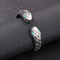 Kalen Stainless Steel Jewelry Set, Vintage Green-Inlaid Cobra Ring and Double-Headed Snake Open Bracelet Men's Set