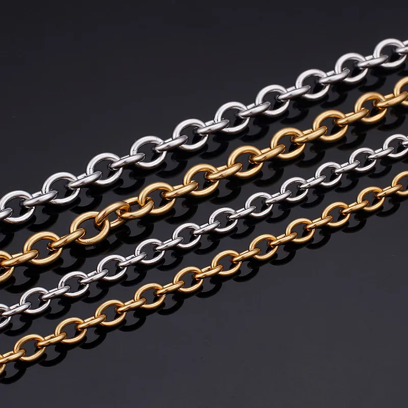 Minimalist Stainless Steel Ot Clasp Chain O-Chain Stainless Steel Bracelet Necklace Jewelry Set
