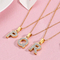 Women's Stainless Steel Full-Diamond 26 English Letters DIY Pendant Diamond-Embedded Collarbone Necklace