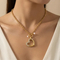 Fashion Jewelry Set Personalized Hollow Heart Pendant Stainless Steel Necklace Women Wholesale