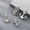 Dark Retro Navigation Rudder Pendant Punk Retro Cross Skull Anchor Stainless Steel Men's Pendant