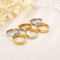 Cross-Border Hot-Selling Two-Tone Gold Stainless Steel Couple Rings with Diamonds