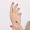 Fashion 18K Gold-Plated Stainless Steel Open Heart Ring Minimalist Adjustable White Shell Rings