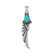 Trendy Axe Devil's Eye Pendant, Ethnic Style Retro Blue Turquoise Feather Pendant, Stainless Steel Men's Accessory