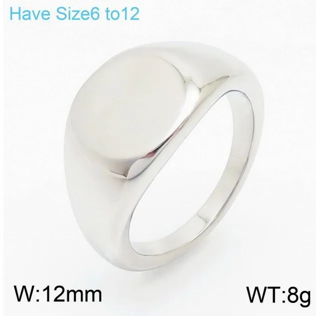 Customizable Retro Stainless Steel Stamp Ring for Unisex Fashion
