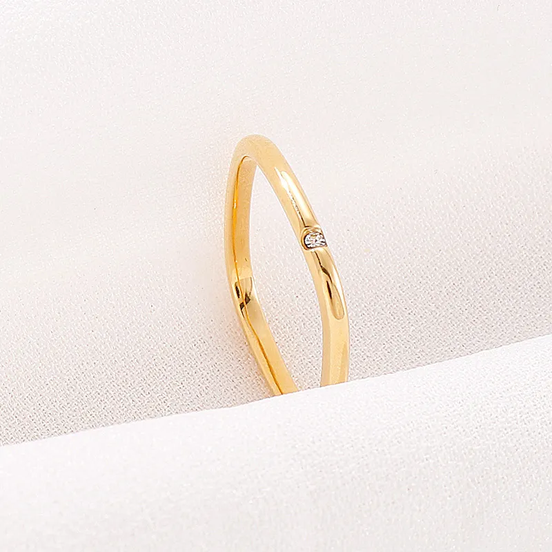Chic Plain Square Ring with Diamonds for Couples - Perfect for Index Finger