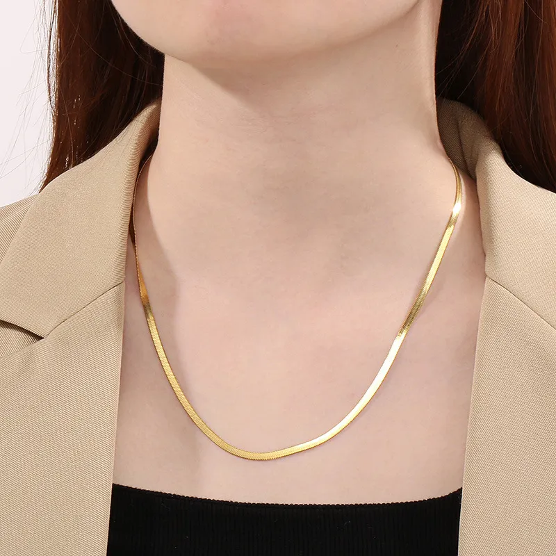 Women's Stainless Steel Blade Chain Necklace Extender 2/3/4/5mm Interior Chain Jewelry Wholesale