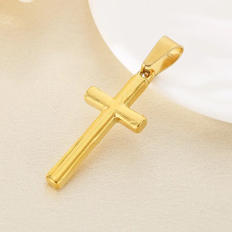 Hip Hop Punk Multi-Size Polished Cross Stainless Steel Pendant Jewelry Wholesale