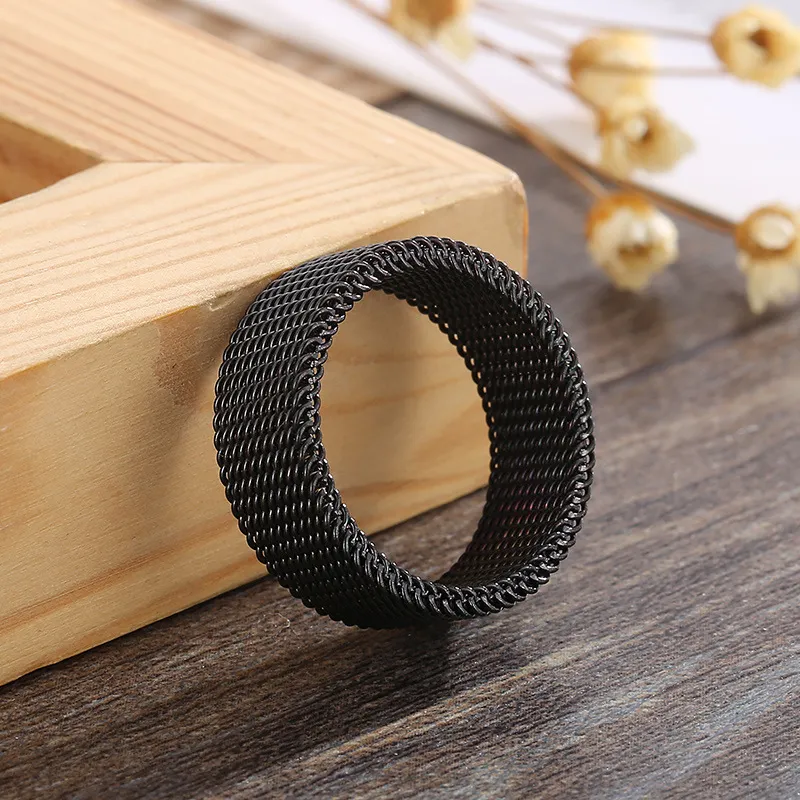 Deformable Neutral Stainless Steel Ring with Innovative Mesh Surface