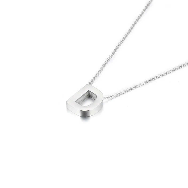 New Smooth Stainless Steel Pendant Necklace with 26 Capital Letters of The English Alphabet for Women