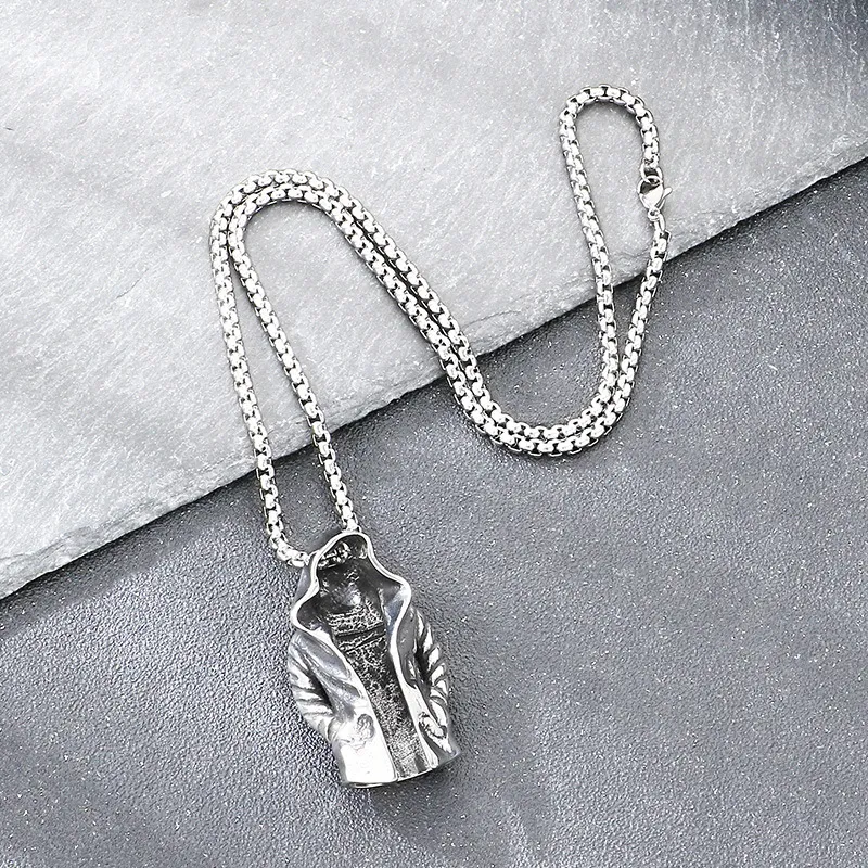 Cross Border Dark Personality Assassin Cloak Pendant European and American Punk Trend Mysterious Person Cloak Stainless Steel Men's Pendant