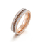 Minimalist Stainless Steel Full Rhinestone Rings Double Row Diamond-Embedded Index Finger Rings