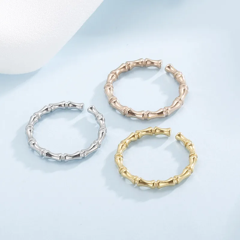 Unique Niche Creative Open-Knuckle Index Finger Rings Adjustable Bamboo Joint Rings Wholesale