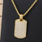 Personalized Trendy Straight-Cut Square Pendant, European and American Rock and Hip-Hop Fashion, Studded with Rhinestones, Stainless Steel Men's Necklace