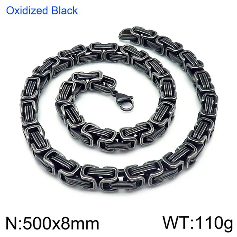 European American Bold Emperor Chain Men's Handmade Multi-Size Stainless Steel Link Necklace