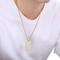 European and American Stainless Steel Creative Colorful Military Plaque Engravable Smooth Plaque Mirror Pendant Necklace
