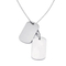 Rectangular Dog Tag Stainless Steel Round Bead Chain Necklace Pendant for Logo