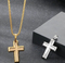 Trendy Jewelry Stainless Steel Creative Cross Pendant with Engravable Words and Chain Matching