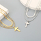 European and American Flat Snake Chain Multi-Layer Chain Necklace Retro Stainless Steel Box Chain Cross Pendant Men's and Women's Necklace