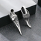 Trendy Retro Wolf Tooth Pendant, Personalized and Domineering, Blackened Eagle Claw Stainless Steel Men's Pendant