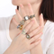 Trendy Fashion Contrast Color Ring Retro Irregular Ins Diamond-Embedded Stainless Steel Rings