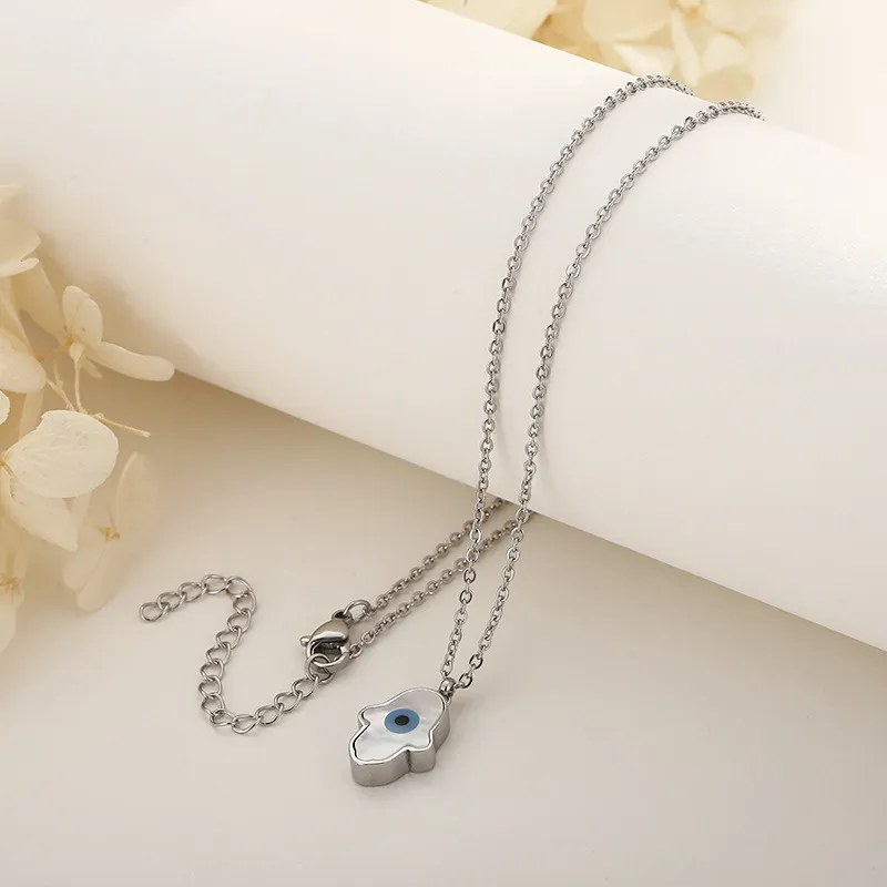 Trendy Evil Eye Design Style Women's Stainless Steel Necklace