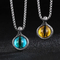 Trendy Cute Blue Yellow Snake Eye Stone Stainless Steel Men's Necklace Pendant