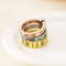 Elegant and Fashionable Stainless Steel Rhinestone Roman Numeral Jewelry Women's Ring