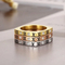 Personality Multi-Ring Square Ring Fashion Diamond-Embedded Roman Numeral Stainless Steel Ring Wholesale