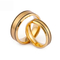 Trendy 18K Gold-Plated Frosted Stainless Steel Couple Rings for Valentine's Day Gifts