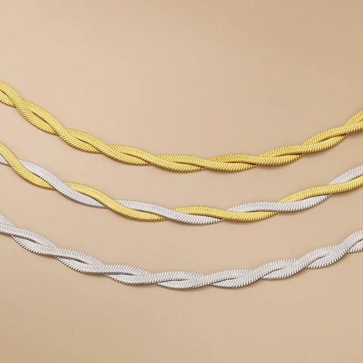 Distinctive Braided Stainless Steel Necklace for Modern Fashion