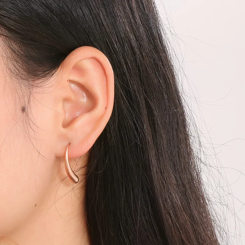 Women's Fashion Stainless Steel Earrings, High-End Design, Irregular Teardrop Stud Earrings, Versatile Geometric Earrings