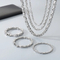 Stainless Steel Fashion Chain Bracelet Necklace Jewelry Set