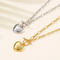 New European and American Style Ot Buckle Heart Necklace and Bracelet Stainless Steel Women's Set