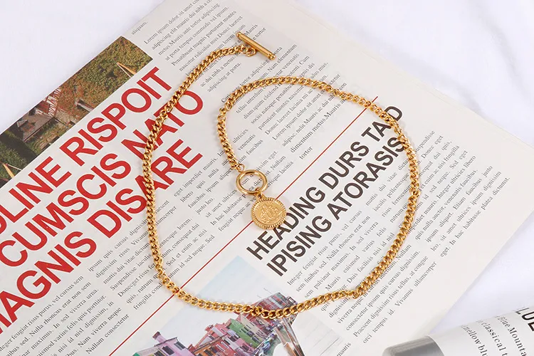 European American Queen Coin Necklace Personalized Fashionable Gold Clavicle Chain Women Wholesale