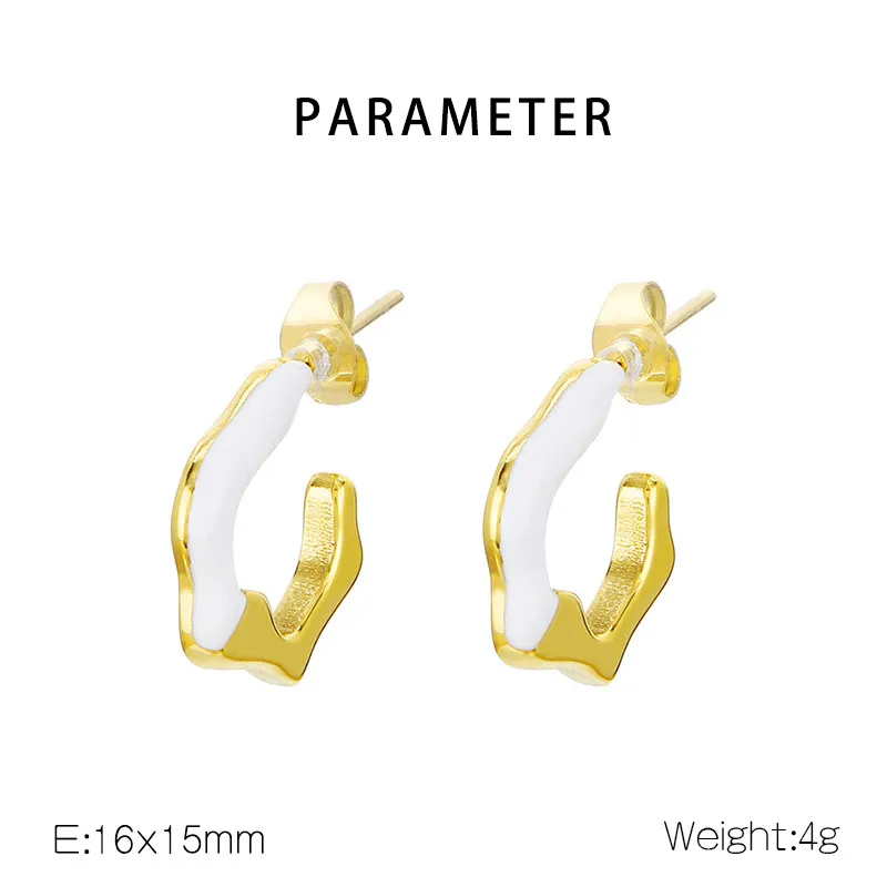 Irregular Dripping Oil Stainless Steel Earrings Fashion Jewelry