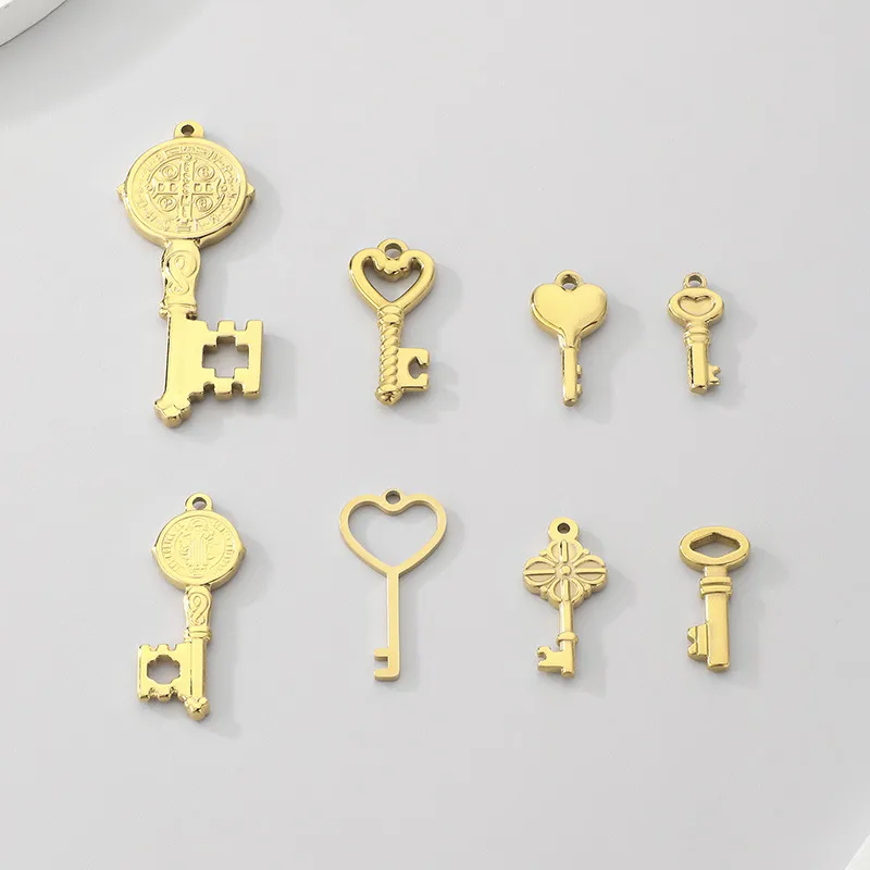 Stainless Steel Charm Accessories Fashion Trendy Retro Key Pendant Pendant
