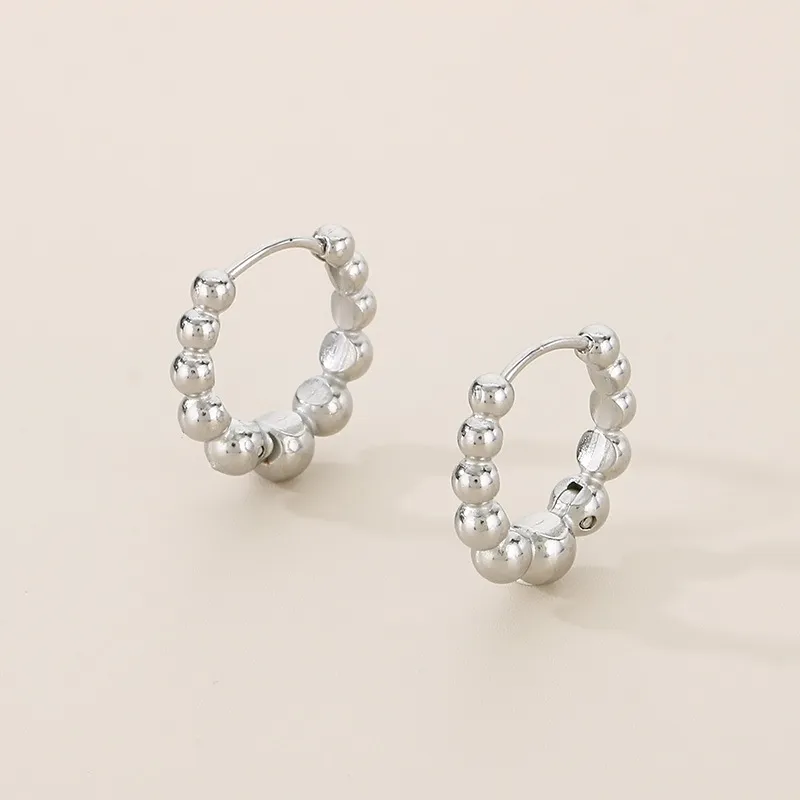 Stainless Steel Jewelry with Small Round Bead Earrings Suitable for Daily Wear