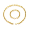 Trendy and Versatile Stainless Steel Dog-Leg Chain Bracelet, Minimalist O-Shaped Trimmed Chain Lobster Claw Clasp Necklace Set for Men and Women
