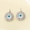 European Evil Eye Rhinestone Stainless Steel Earrings Light Luxury Daily Jewelry Women