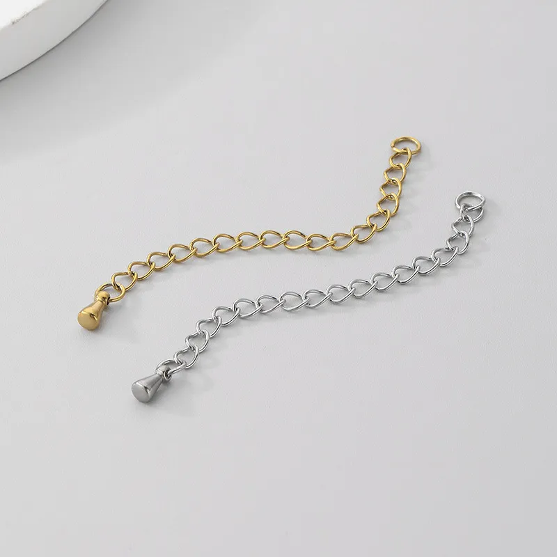 Stainless Steel Extension Chain Tail Chain Open Ring Lobster Clasp Bracelet Necklace DIY Jewelry Accessories