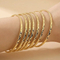 Stainless Steel 304 Patterned Diamond Bangles with Multiple Layers of Plain Circles for Women