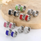 European American New Arrival Rhinestone-Encrusted Ear Buckles Trendy Stainless Steel Stud Earrings