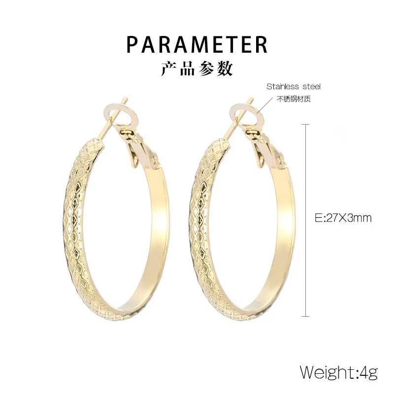 Fashion Stainless Steel Multi Specification Round Girl Temperament Earrings Jewelry Wholesale