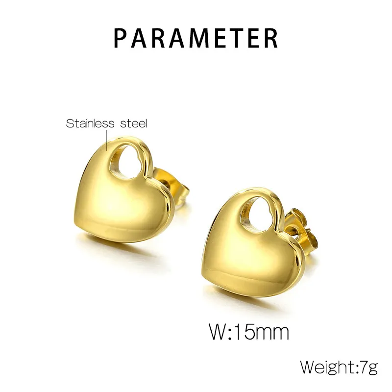 European and American Ins Fashion Stainless Steel Creative Multi Style Heart-Shaped Design Versatile Earring Jewelry