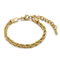 Unisex Stainless Steel Braided Bracelet with 18K Gold Finish