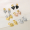 Women Gold Plated Stainless Steel Double Heart Earrings Luxury Hypoallergenic Earrings